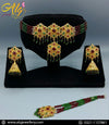 Choker Set 002 (Green & Maroon)